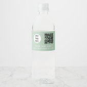 Geschäftslogo QR-Code Text Website Grün Kunde Wasserflaschenetikett (Vorderseite)