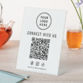 Geschäftslogo QR-Code-Tischständer Sockelschild (In Situ)