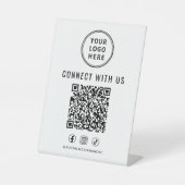 Geschäftslogo QR-Code-Tischständer Sockelschild (Vorderseite)