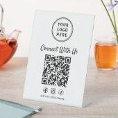 Geschäftslogo QR-Code Tischständer Sockelschild (In Situ)