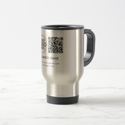 Geschäftslogo QR-Code Unternehmensveranstaltungen Reisebecher (VorderseiteRechts)
