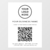Geschäftslogo QR-Code Weiß Fensteraufkleber (Blatt)