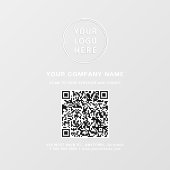 Geschäftslogo QR-Code Weiß Fensteraufkleber (Blatt)