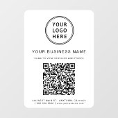 Geschäftslogo QR-Code Weiß Fensteraufkleber (Blatt)