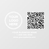 Geschäftslogo QR-Code Weiße Beschriftung Horizonta Fensteraufkleber (Blatt)