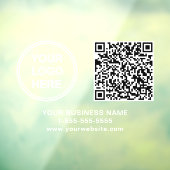 Geschäftslogo QR-Code Weiße Beschriftung Horizonta Fensteraufkleber (Blatt 3)