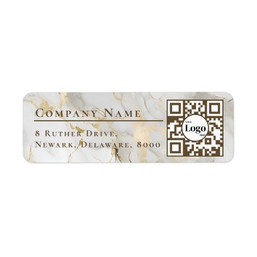 Geschäftslogo Qr Code Weißer Achat Rücksendeadress (Vorne)
