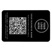 Geschäftslogo QR-Code Werbe Schwarz Magnet (Horizontal)