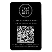 Geschäftslogo QR-Code Werbe Schwarz Magnet (Vertikal)