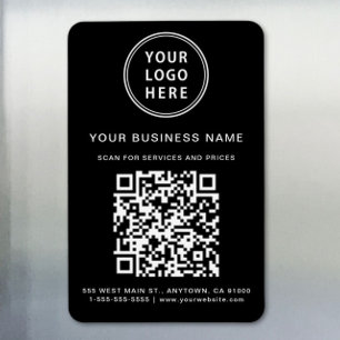 Geschäftslogo QR-Code Werbe Schwarz Magnet