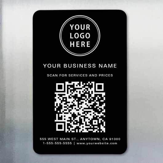 Geschäftslogo QR-Code Werbe Schwarz Magnet