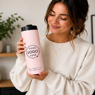 Geschäftslogo Rosafarben Modern Minimalistisch Thermosbecher