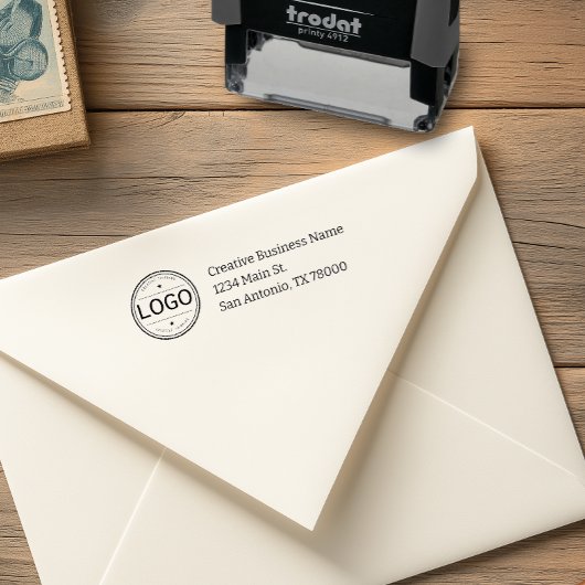 Geschäftslogo Rücksendeadresse Permastempel