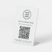 Geschäftslogo Scan Me Erstellen Sie Ihren QR-Code Sockelschild (Vorderseite)