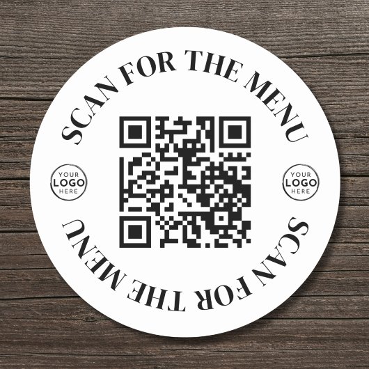 Geschäftslogo Scan Menü QR Code Runder Aufkleber