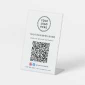 Geschäftslogo Scan mich QR-Code Sockelschild (Vorderseite)