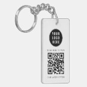 Geschäftslogo Scan QR Code Einfach Benutzerdefinie Schlüsselanhänger (Vorderseite links)
