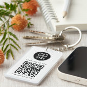 Geschäftslogo Scan QR Code Einfach Benutzerdefinie Schlüsselanhänger (Vorderseite rechts)