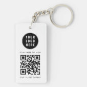 Geschäftslogo Scan QR Code Einfach Benutzerdefinie Schlüsselanhänger (Rückseite)