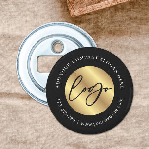 Geschäftslogo Schwarz & Gold Corporate Werbeartike Flaschenöffner