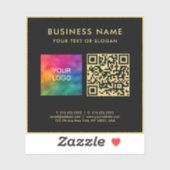Geschäftslogo Schwarz & Gold Elegantes QR-Code hoc Aufkleber (Blatt)