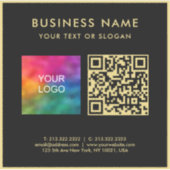 Geschäftslogo Schwarz & Gold Elegantes QR-Code hoc Aufkleber (Vorderseite)