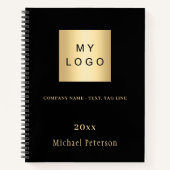 Geschäftslogo Schwarzes Gold Jahr Notizblock (Vorderseite)