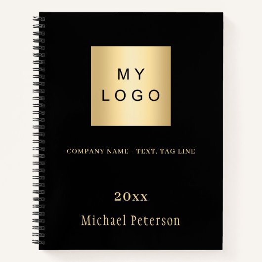 Geschäftslogo Schwarzes Gold Jahr Notizblock (Vorderseite)