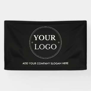 Geschäftslogo-Slogan Moderne Werbe- Schwarz Banner