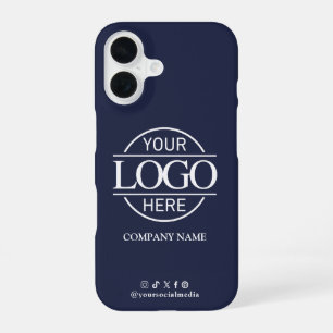 Geschäftslogo & Social Media Blau Werbeartikel iPhone 16 Hülle