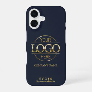 Geschäftslogo & Social Media Navy Blau Werbeartike iPhone 16 Hülle