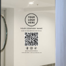 Geschäftslogo Social Media QR-Code Fensteraufkleber