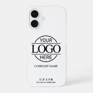 Geschäftslogo & Soziale Medien Weiße Werbeartikel iPhone 16 Hülle