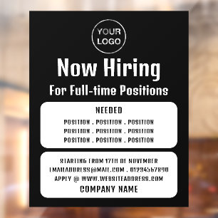 Geschäftslogo, Stellenanzeige Recruiting Werbung Fensteraufkleber