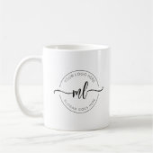 Geschäftslogo-Typografie-Monogramm-Initialen Weiß Kaffeetasse (Links)
