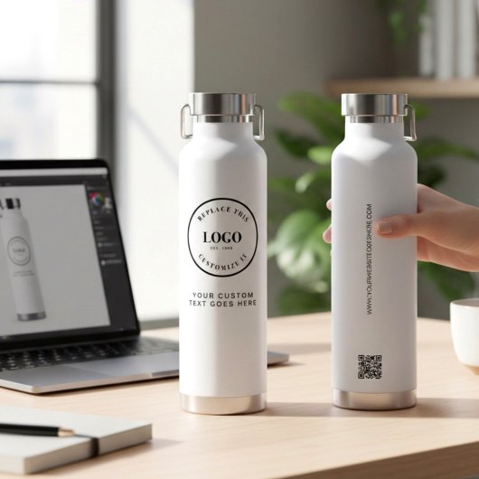 Geschäftslogo und benutzerdefinierter Text QR-Code Trinkflasche