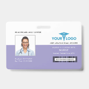 Geschäftslogo und Fotoausweis eines Krankenhausmit Ausweis