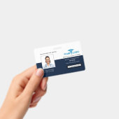 Geschäftslogo und Mitarbeiter-Foto-ID Ausweis (Handheld)