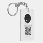 Geschäftslogo und modernes QR-Code Schlüsselanhänger (Vorderseite links)