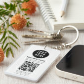 Geschäftslogo und modernes QR-Code Schlüsselanhänger (Vorderseite rechts)