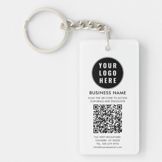 Geschäftslogo und modernes QR-Code Schlüsselanhänger (Vorderseite)