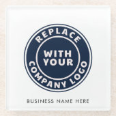 Geschäftslogo und Name Corporate Custom Glasuntersetzer (Vorderseite)