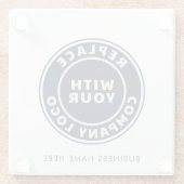 Geschäftslogo und Name Corporate Custom Glasuntersetzer (Rückseite)