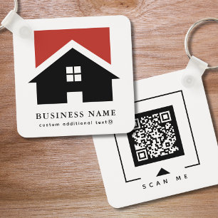 Geschäftslogo und QR-Code für Weißunternehmen Schlüsselanhänger