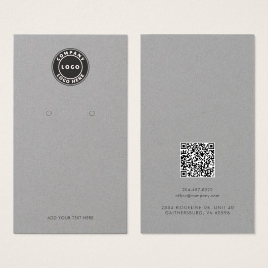 Geschäftslogo und QR-Code-Ohrhänger-Anzeige Karte (Vorne & Hinten)