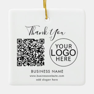 Geschäftslogo und QR-Code Skript Festliches Dankes Keramikornament