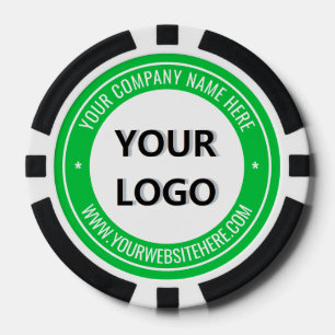 Geschäftslogo und Text gebrandete Pokerchips Beisp