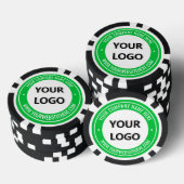 Geschäftslogo und Text gebrandete Pokerchips Beisp (Stapel)