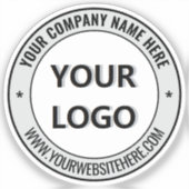 Geschäftslogo und Text Werbeaufkleber Beispiel Aufkleber (Vorderseite)