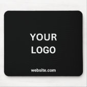 Geschäftslogo und Website Schwarz Mousepad (Vorne)